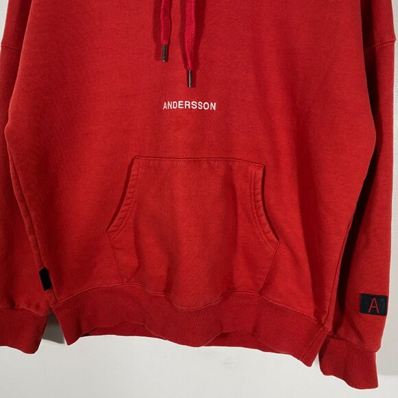Andersson Bell "Value" Fleece Lined Pullover Hoodie Red mens size Small - Picture 3 of 8